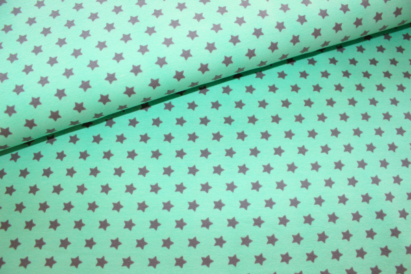 Jersey Sterne mint/grau (10 cm)